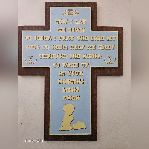 ==boys Wooden cross with bedtime prayer - Picture 4 of 8